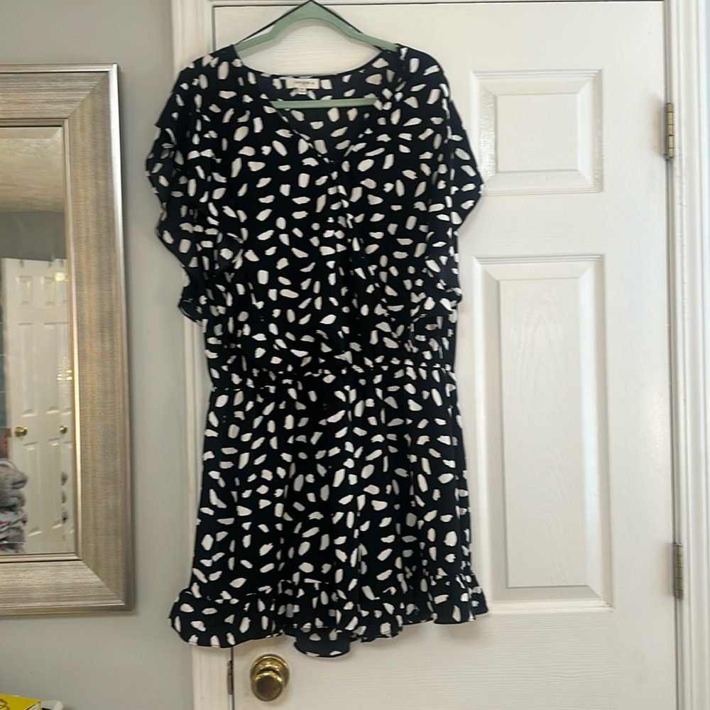 Umgee fun print plus size romper